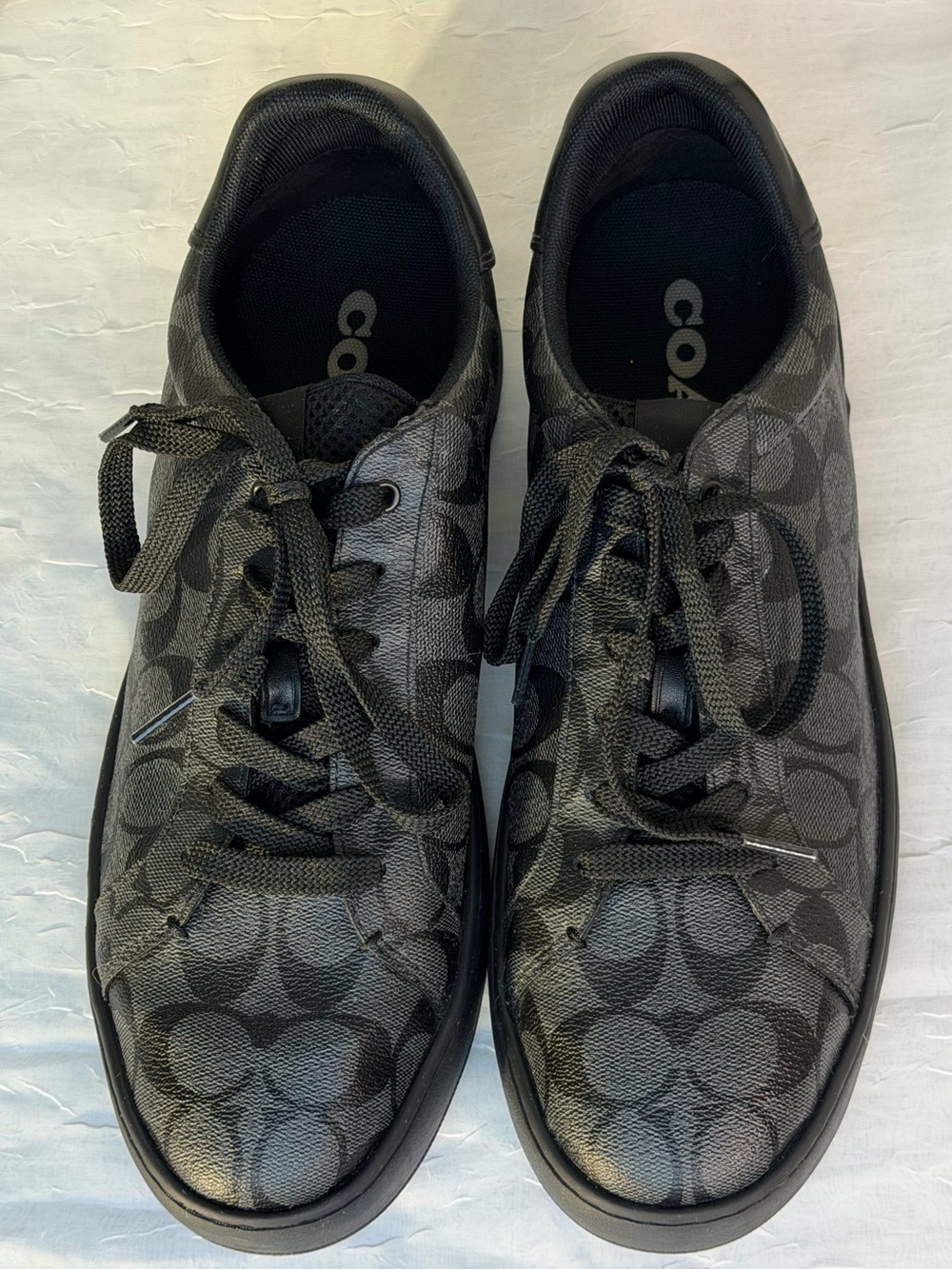 Coach Black Signature Jacquard Low-Top Sneakers 11.5